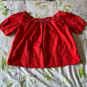 Broome Street Kate Spade Red Off-Shoulder Blouse